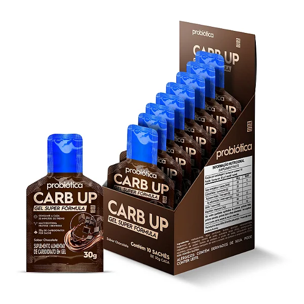 Foto de Carb Up Gel Super Formula Sache 30g Display Com 10un Probiotica - Chocolate