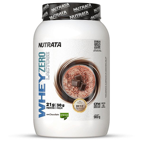Whey Zero Lactose Pote 900g Nutrata - Chocolate