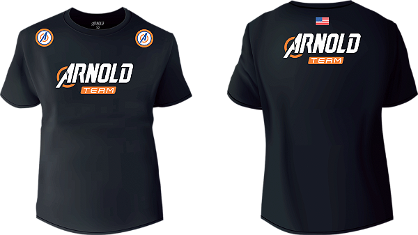 Camiseta Algodao Preta Team G Arnold Nutrition