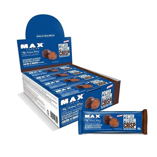 Foto de Power Protein Crisp 44g Display Com 12un Max Titanium - Chocolate Truffle