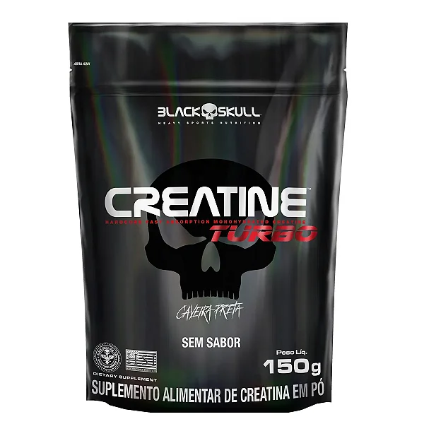 Creatina Turbo Refil 150g Black Skull - Sem Sabor