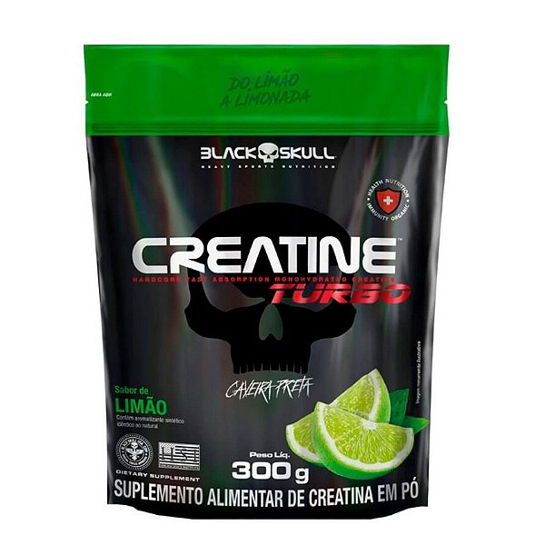 Creatina Turbo Refil 300g Black Skull - LIMAO