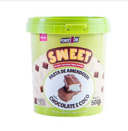 Foto de Pasta De Amendoim Sweet Chocolate E Coco 500 Gr Power1One