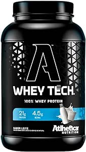 Whey Tech 100% Blend Protein Pote 900g Atlhetica Nutrition - Leite