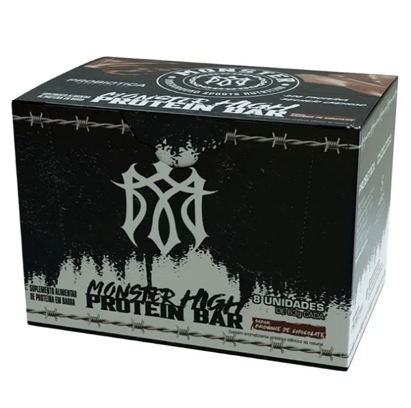 Foto de Monster High Protein Bar 63g Display Com 8un Probiotica - Brownie De Chocolate