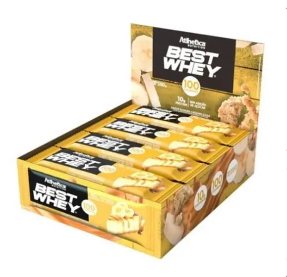 Best Whey Bar 33g Display Com 12un Atlhetica Nutrition - Banana Caramelizada
