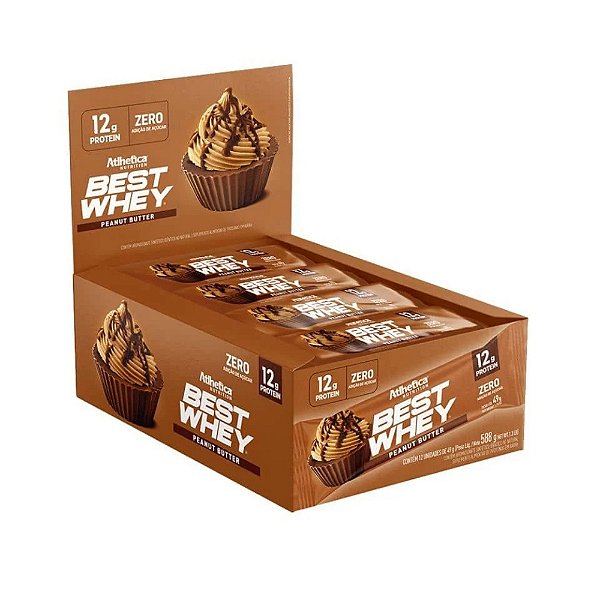 Best Whey Bar 49g Display Com 12un Atlhetica Nutrition - Peanut Butter