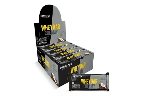 Whey Bar Creamy 38g Display Com 12Un Probiotica - Coco