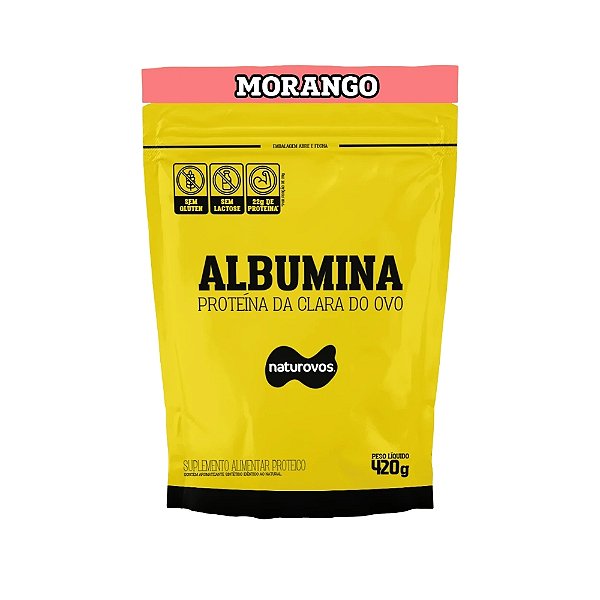 Albumina 420g Naturovos - Morango