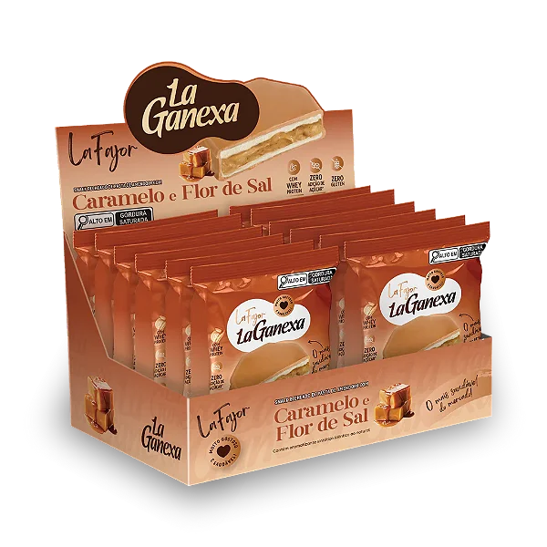 Alfajor 50g Display Com 12un La Ganexa - Caramelo e Flor De Sal