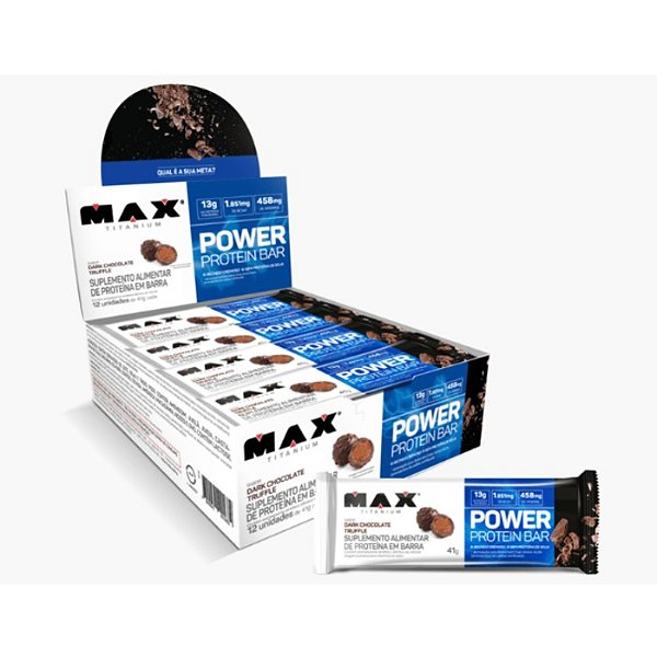 Power Protein Bar 41g Display Com 12un Max Titanium - Dark Chocolate Truffle