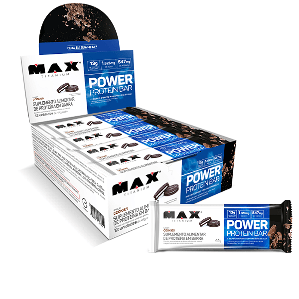 Power Protein Bar 41g Display Com 12un Max Titanium - Cookies
