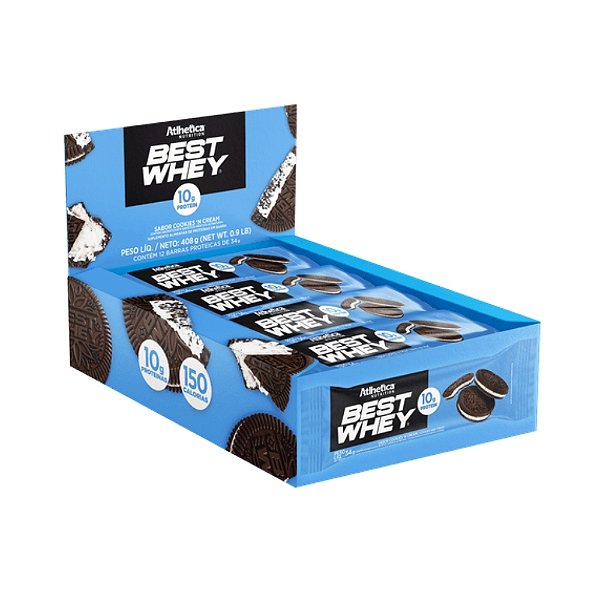 Best Whey Bar 49g Display Com 12un Atlhetica Nutrition - Cookies Cream