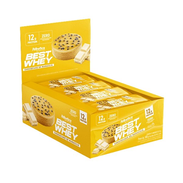 Best Whey Bar 49g Display Com 12un Atlhetica Nutrition - Cheesecake De Maracujá