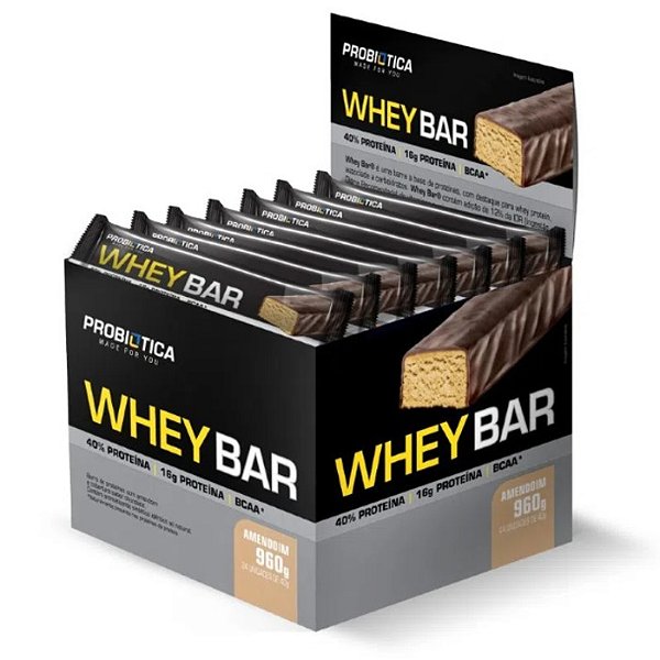 Whey Bar 40g Display Com 24Un Probiotica - Amendoim