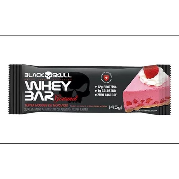 Whey Bar Torta Mousse De Morango 45G - Black Skull