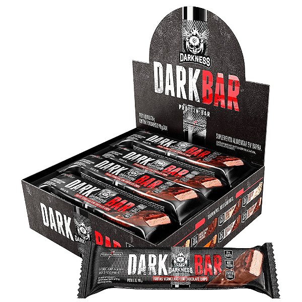 Dark Bar 90g Display Com 8un Darkness - Frutas Vermelhas Com Chocolate Chips