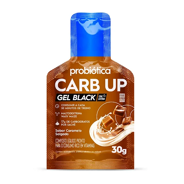 Carb Up Gel Black Sachê 30g Probiótica - Caramelo Salgado