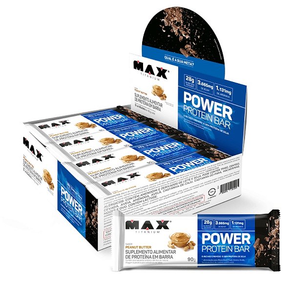 Power Protein Bar 90g Display Com 8un Max Titanium - Peanut Butter