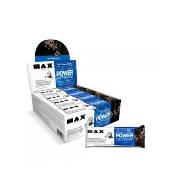 Power Protein Bar 41g Display Com 12un Max Titanium - Chocolate Com Coco