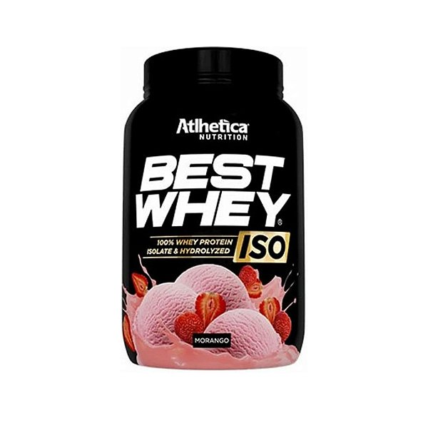 Best Whey Iso Protein Pote 900g Atlhetica Nutrition - Morango