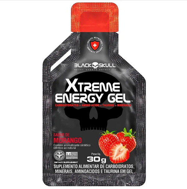 Foto de Xtreme Energy Gel Morango 30G - Black Skull