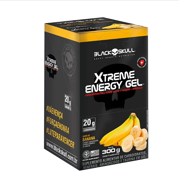 Xtreme Energy Gel 30g Display Com 10un Black Skull - Banana