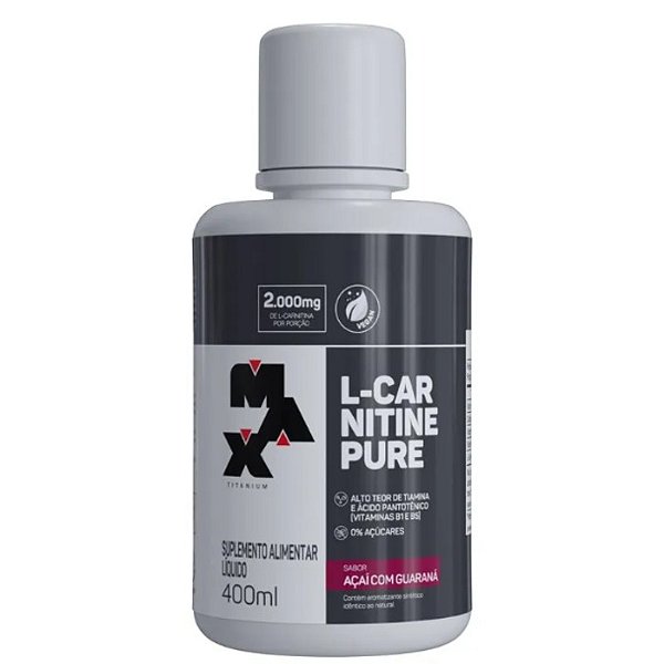L-Carnitina Pure Liquida 400ml Max Titanium - Açaí Com Guaraná