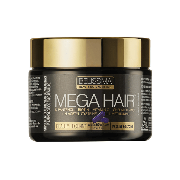 Mega Hair (Fortalecimento E Crescimento Dos Fios) - 60 Caps Belissima