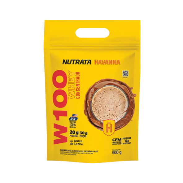 W100 Whey Concentrado Refil 900g Nutrata - Dulce De Leite Havanna