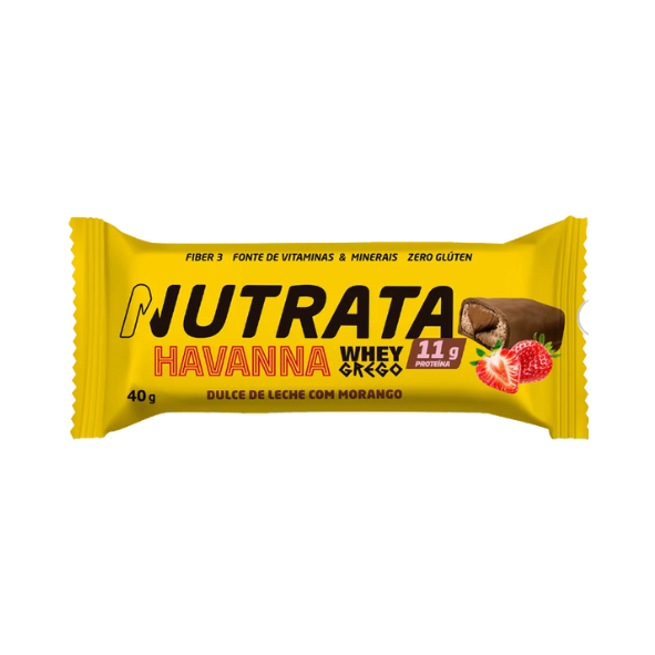 Whey Grego Bar 40g Havanna Nutrata - Dulce De Leche e Morango