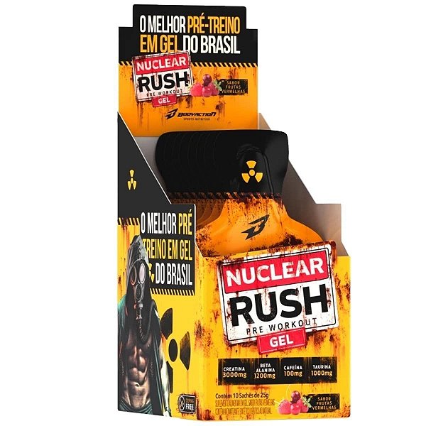 Nuclear Rush Gel Sache 25g Display Com 10un BodyAction - Frutas Vermelhas