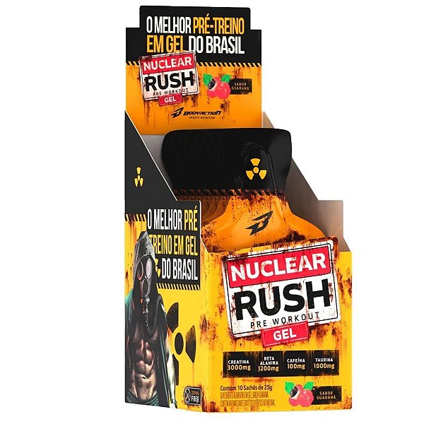 Nuclear Rush Gel Sache 25g Display Com 10un BodyAction - Guaraná
