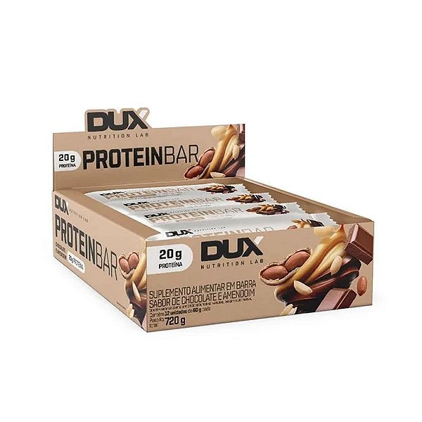 Protein Bar 20g De Proteina 12un De 60g - Dux Nutrition - Chocolate e Amendoim