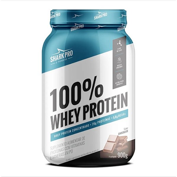 100% Whey Protein Pote 900g Shark Pro - Chocolate