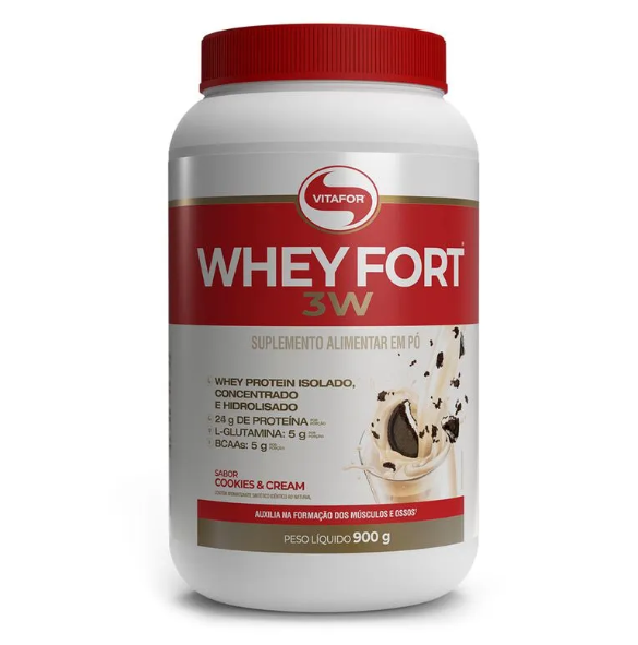 Whey Fort 3W 900g Vitafor - Cookies Cream