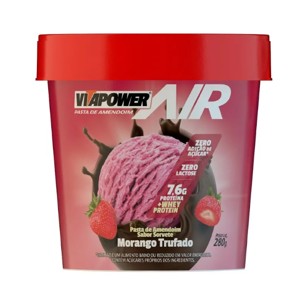 Pasta VitaPower Air Pote 280g Vitafor - Sorvete Morango Trufado