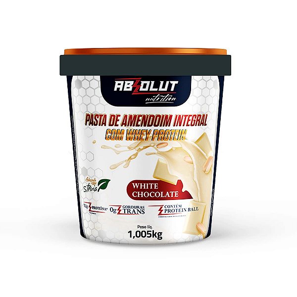 Pasta De Amendoim 1,005kg - Absolut Nutrition - Chocolate Branco