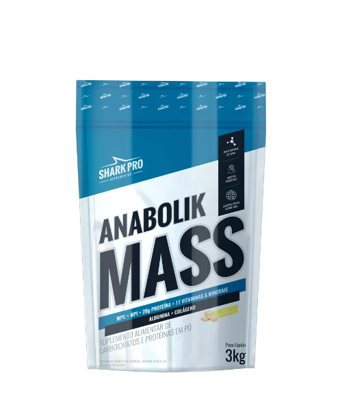 Foto de Hipercalórico Anabolik Mass Refil 3kg Shark Pro - Chocolate Branco