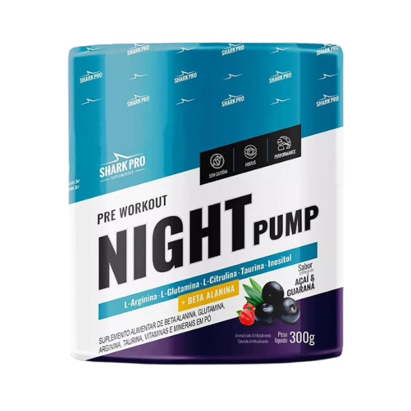 Foto de Night Pump Pre Treino 300g Shark Pro - Açai Com Guarana