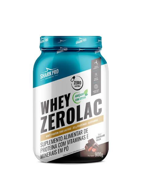 Whey ZeroLac 900g Pote Shark Pro - Chocolate Belga