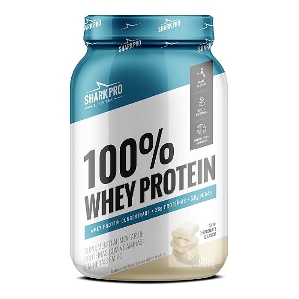 100% Whey Protein Pote 900g Shark Pro - Chocolate Branco