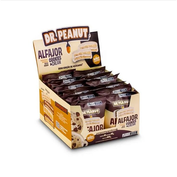 Alfajor 55g Display Com 12un Dr Peanut - Cookies Cream