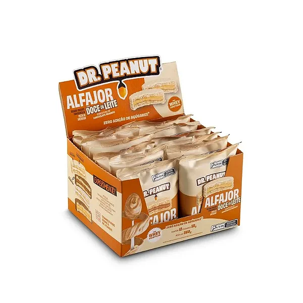 Alfajor 55g Display Com 12un Dr Peanut - Doce De Leite Com Cobertura Branca
