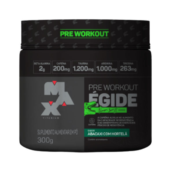 Pré Treino Egide Pote 300g Max Titanium - Abacaxi C/ Hortelã