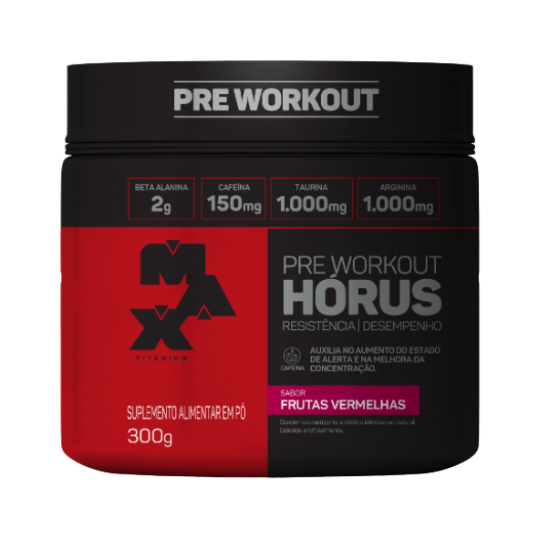 Pré treino Hórus 300g - Max Titanium - Frutas Vermelhas