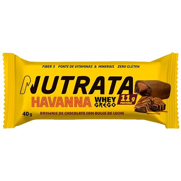 Whey Grego Bar 40g Havanna Nutrata - Brownie De Chocolate Com Dulce De Leche