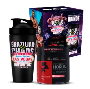 Promopack Hórus Invasão Vegas Pote 300G Sabor Pink Lemonade + Coqueteleira Max Titanium