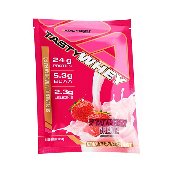 Packet Tasty Whey Morango 34g Adaptogen