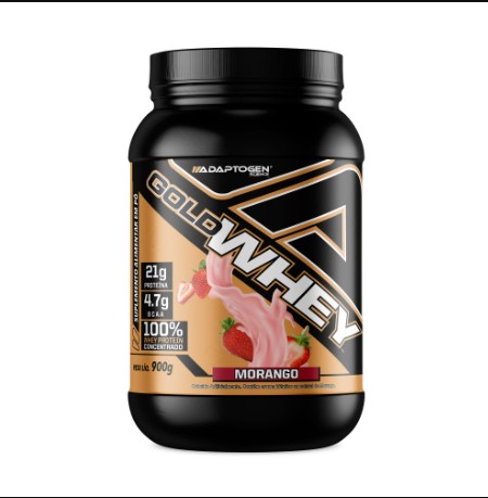 Gold Whey 900g Pote Adaptogen - Morango